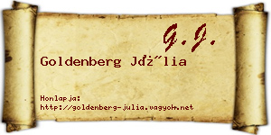 Goldenberg Júlia névjegykártya
